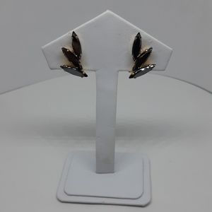 Marquise Cut Glass Clip On Earrings